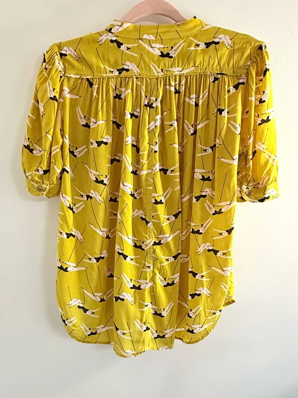 Anthropologie Emily Isabella Mustard Yellow Flying Trapeze Top